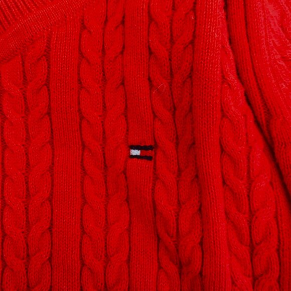 TOMMY HIFGER Baby Cable Long Sleeve U Neck Woman Sweater M - Picture 5 of 12